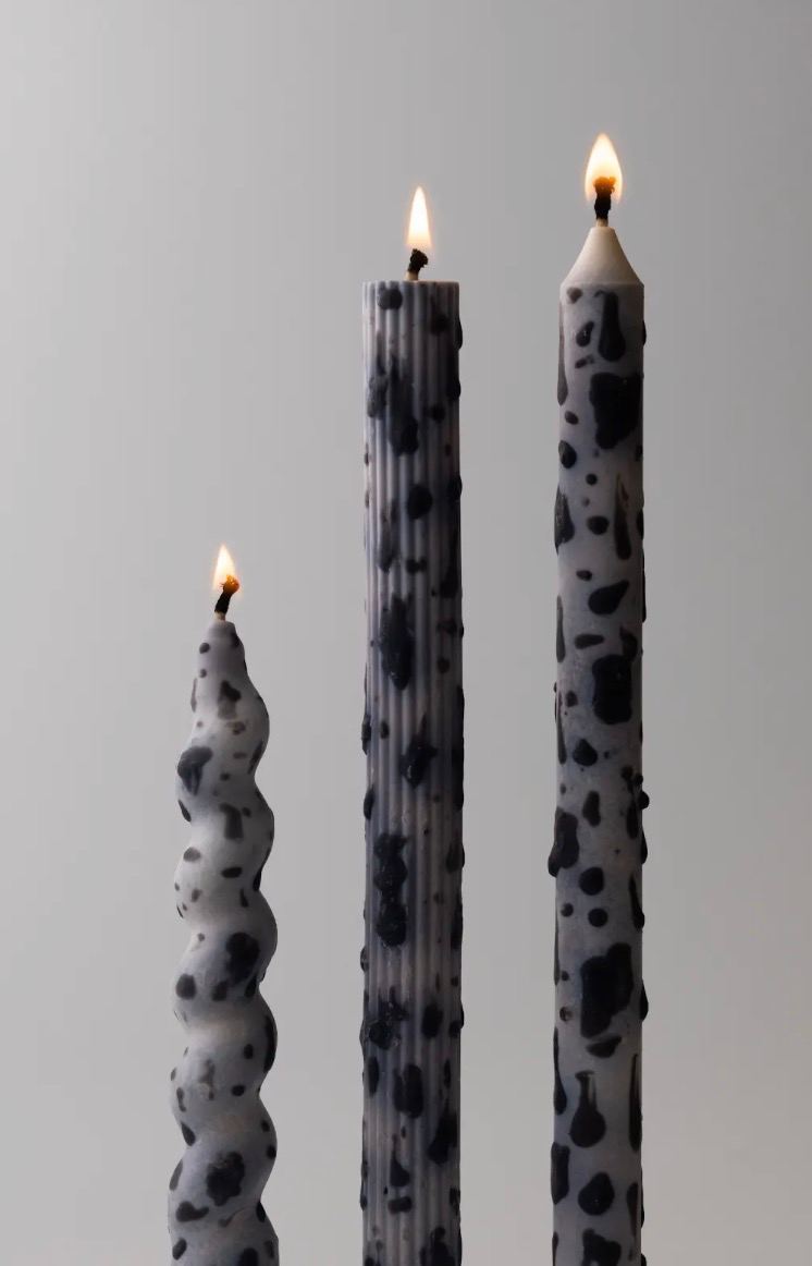 Dalmatian Taper Candles, Full Set of 3